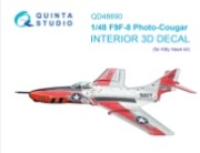 [사전 예약] QD48690 1/48 F9F-8P Photo-Cougar 3D-Printed & coloured Interior on decal paper (Kitty Hawk)