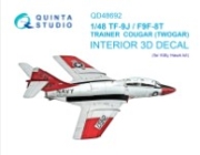 [사전 예약] QD48692 1/48 TF-9J/F9F-8T Twin Cougar/Twogar 3D-Printed & coloured Interior on decal paper (Kitty Hawk)