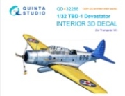 [사전 예약] QD+32288 1/32 TBD-1 Devastator 3D-Printed & coloured Interior on decal paper (Trumpeter) (with 3D-printed resin parts)