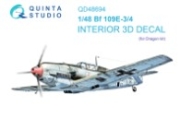 [사전 예약] QD48694 1/48 Bf 109E-3/E-4 3D-Printed & coloured Interior on decal paper (Dragon)