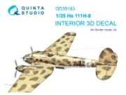 [사전 예약] QD35183 1/35 He 111H-6 3D-Printed & coloured Interior on decal paper (Border Model)