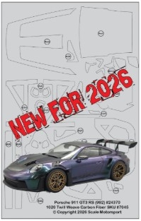 [사전 예약] SM7045 1/24 Porsche 911 GT3 RS (992) Carbon Fiber Template SKU for Tamiya 24370