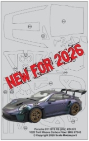 [사전 예약] SM7045 1/24 Porsche 911 GT3 RS (992) Carbon Fiber Template SKU for Tamiya 24370