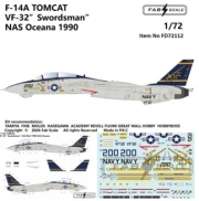 [사전 예약] FD72112 1/72 F-14A TOMCAT VF-32 Swordsman NAS Oceana 1990