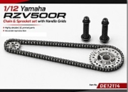 [사전 예약] DE12114 1/12 Yamaha RZV500R Chain & Sprocket set with Handle Grids for Tamiya