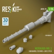 [사전 예약] AV35-0015 1/35 Merkava Mk.3 gun barrel (120 mm) + LWS (2 pcs) for Meng Kit (3D Printed) (1/35) 1/35