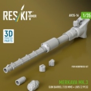 [사전 예약] AV35-0016 1/35 Merkava Mk.3 gun barrel (120 mm) + LWS (2 pcs) for HobbyBoss Kit (3D Printed) (1/35) 1/35
