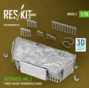 [사전 예약] AVU35-0002 1/35 Merkava Mk.3 turret basket w/working chains for HobbyBoss kit (3D Printed) (1/35) 1/35