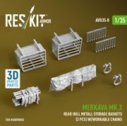 [사전 예약] AVU35-0008 1/35 Merkava Mk.3 rear hull metall storage baskets (2 pcs) w/workable chains for HobbyBoss kit (3D Printed) (1/35) 1/35