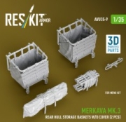 [사전 예약] AVU35-0009 1/35 Merkava Mk.3 rear hull storage baskets w/o cover (2 pcs) for Meng kit (3D Printed) (1/35) 1/35