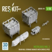 [사전 예약] AVU35-0010 1/35 Merkava Mk.3 rear hull storage baskets w/o cover (2 pcs) for HobbyBoss kit (3D Printed) (1/35) 1/35