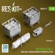 [사전 예약] AVU35-0011 1/35 Merkava Mk.3 rear hull storage baskets w/cover (2 pcs) for Meng kit (3D Printed) (1/35) 1/35