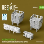 [사전 예약] AVU35-0012 1/35 Merkava Mk.3 rear hull storage baskets w/cover (2 pcs) for HobbyBoss kit (3D Printed) (1/35) 1/35