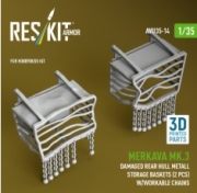 [사전 예약] AVU35-0014 1/35 Merkava Mk.3 damaged rear hull metall storage baskets (2 pcs) w/workable chains for HobbyBoss kit (3D Printed) (1/35) 1/35