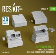 [사전 예약] AVU35-0015 1/35 Merkava Mk.3 front & rear fenders with rear storage boxes (open pos.) for Meng kit (3D Printed) (1/35) 1/35