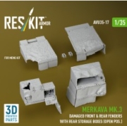 [사전 예약] AVU35-0017 1/35 Merkava Mk.3 damaged front & rear fenders with rear storage boxes (open pos.) for Meng kit (3D Printed) (1/35) 1/35
