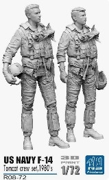 [사전 예약] R08-72 1/72 1980's USN/ U.S. NAVY F-14 PILOTS DUO TOMCAT without decal , unpainted