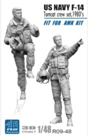 [사전 예약] R09-48 1/48 1980's USN/ U.S. NAVY F-14 PILOTS DUO TOMCAT FOR AMKwith decal , unpainted