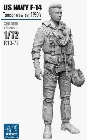 [사전 예약] R10-72 1/72 1980's USN/ U.S. NAVY F-14 PILOT TOMCAT without decal , unpainted