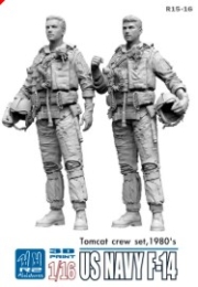 [사전 예약] R15-16 1/16 1980's USN/ U.S. NAVY F-14 PILOTS DUO TOMCAT (R16-16) +(R18-16)with decal , unpainted