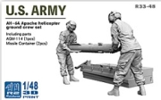 [사전 예약] R33-48 1/48 AH-64 Apache helicopter ground crew set with AGM-114 Hellfire Missile * A pair of soldiers* AGM-114 Hellfire (1pcs)* Missile Container (2pcs)