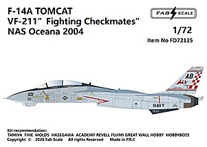 [사전 예약] FD72125 1/72 F-14A TOMCAT VF-211 NAS Oceana 2004