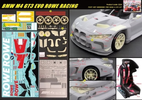[사전 예약] Z223 1/24 BMW M4 GT3 EVO ROWE Racing part set for Nunu