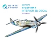 [사전 예약] QD72278 1/72 Bf 109K-4 3D-Printed & coloured Interior on decal paper (Eduard)
