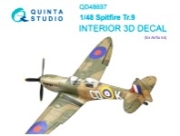[사전 예약] QD48697 1/48 Supermarine Spitfire Tr.9 3D-Printed & coloured Interior on decal paper (Airfix)