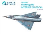 [사전 예약] QD32287 1/32 Dassault Mirage IIIC 3D-Printed & coloured Interior on decal paper (Italeri)
