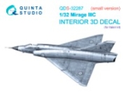 [사전 예약] QDS-32287 1/32 Dassault Mirage IIIC 3D-Printed & coloured Interior on decal paper (Italeri) (Small version)