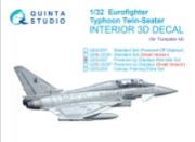 [사전 예약] QD32297 1/32 Eurofighter Typhoon Twin-seater (Powered-up Displays) 3D-Printed & coloured Interior on decal paper (Trumpeter)