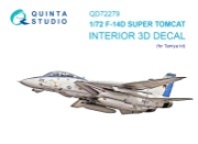 [사전 예약] QD72279 1/72 F-14D Super Tomcat 3D-Printed & coloured Interior on decal paper (Tamiya)