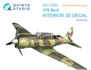[사전 예약] QD+72281 1/72 Su-2 3D-Printed & coloured Interior on decal paper (ICM) (with 3D-printed resin parts)