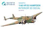 [사전 예약] QD48701 1/48 HP.52 Hampden 3D-Printed & coloured Interior on decal paper (ICM)