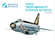 [사전 예약] QD48706 1/48 BAC/EE Lightning F.6 3D-Printed & coloured Interior on decal paper (Airfix)