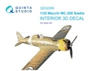 [사전 예약] QD32289 1/32 Macchi MC.200 Saetta 3D-Printed & coloured Interior on decal paper (Italeri)