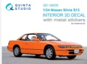 [사전 예약] QD+24039 1/24 Nissan Silvia S13 3D-Printed & coloured Interior on decal paper (Aoshima) (with metal sticker parts)