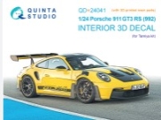 [사전 예약] QD+24041 1/24 Porsche 911 GT3 RS (992) 3D-Printed & coloured Interior on decal paper (Tamiya) (with 3D-printed resin parts)