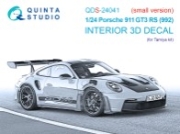 [사전 예약] QDS-24041 1/24 Porsche 911 GT3 RS (992) 3D-Printed & coloured Interior on decal paper (Tamiya) (small version)