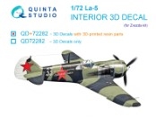 [사전 예약] QD+72282 1/72 La-5 3D-Printed & coloured Interior on decal paper (Zvezda) (with 3D-printed resin parts)