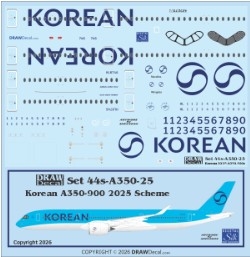 [사전 예약] 44-A350-25 1/144 Korean Air A350-900s 2025 Scheme