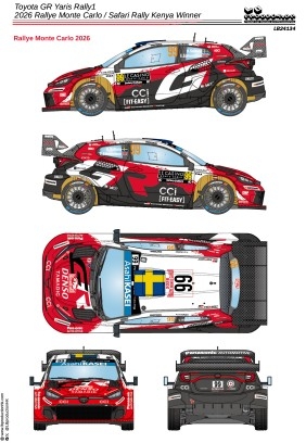 [사전 예약] 24134	1/24 Toyota GR Yaris Rally1 2026 - Rallye Monte-Carlo Winner / Safari Rally Kenya Winner