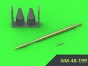 [사전 예약] AM-48-199 1/48 SEPECAT Jaguar A -  Pitot Tube with resin adaptor & Angle Of Attack probe (for Kitty Hawk)