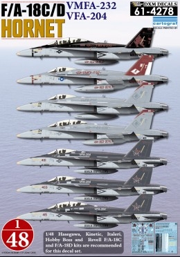 [사전 예약] DXM61-4278 1/48 USMC/USN VMFA-232 & VFA-204 F/A-18C/D decal set