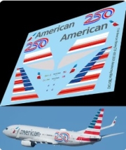 [사전 예약] TBD1242 1/144 Decals for Boeing 737 800 American Airlines  250 USA anniversary TBD1242