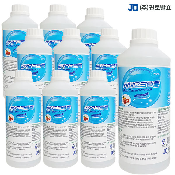 진로발효 살균소독제 75% 바이오크린콜 1Lx10개