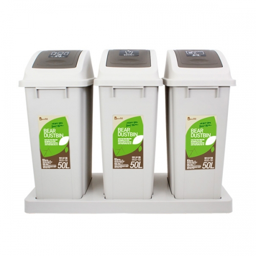 베어시스템 분리수거함 나눔휴지통 50L BSD-50 3세트