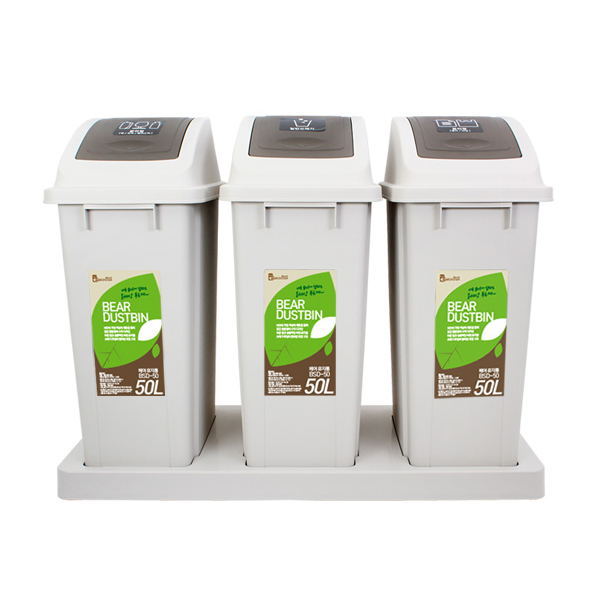 베어시스템 분리수거함 나눔휴지통 50L BSD-50 3세트