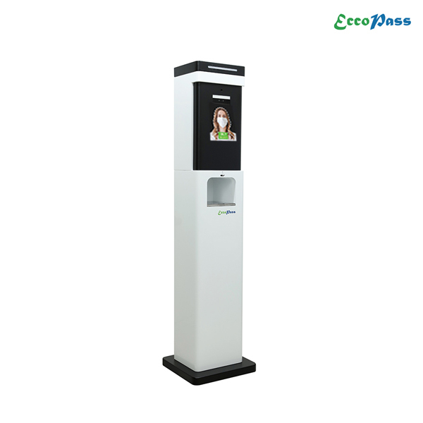 에코패스 비대면 안면인식 열화상카메라 AI출입관리+손소독기+QR코드